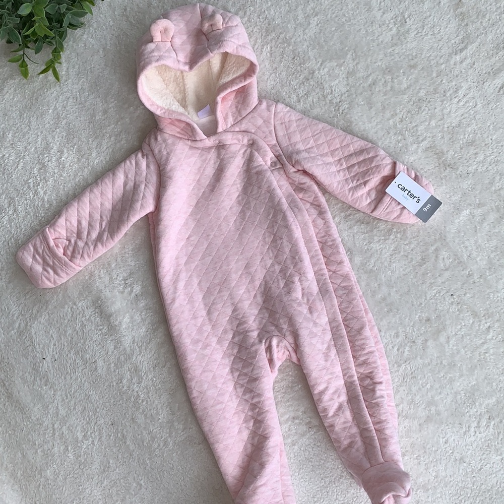 NWT Carter’s Pink Quilted Bunting Baby 9M